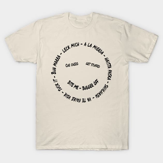 Sarcastic smiley face bite me T-Shirt by rand0mity